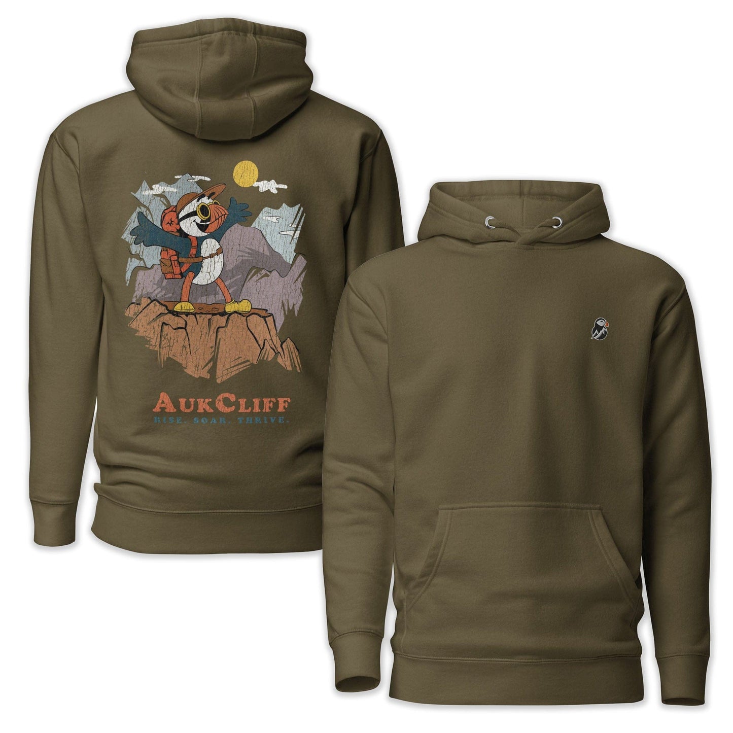 AukCliff Cotton Heritage Hoodie Military Green / S Mountaineer Puffin Hoodie