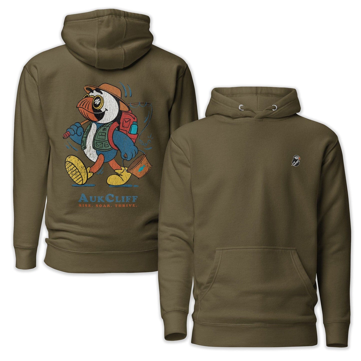 AukCliff Cotton Heritage Hoodie Military Green / S Outdoor Fishing Hoodie