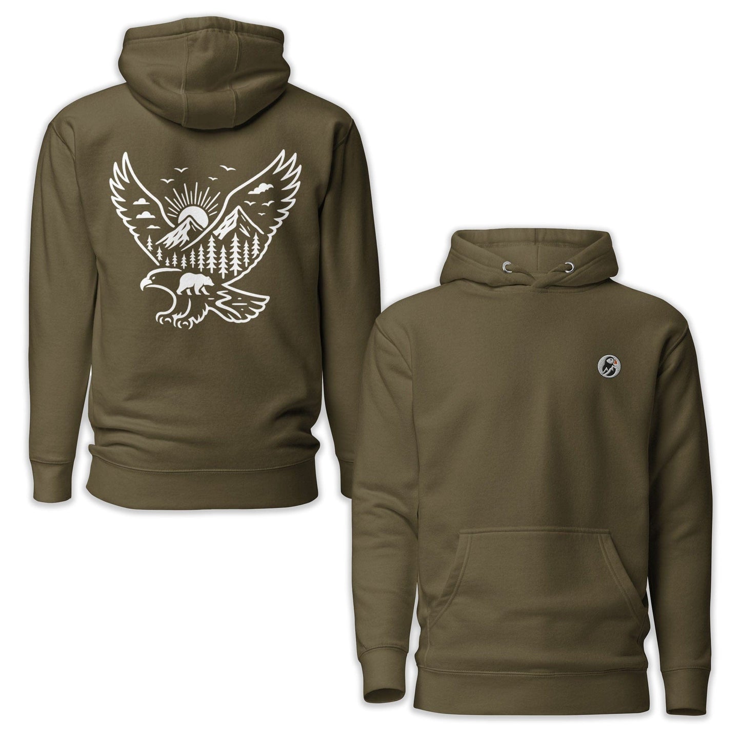 AukCliff Cotton Heritage Hoodie Military Green / S Wild Eagle and Mountain Hoodie