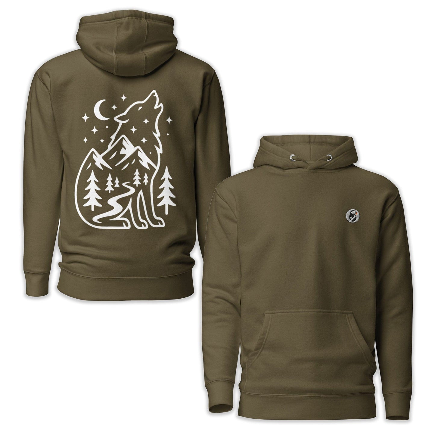 AukCliff Cotton Heritage Hoodie Military Green / S Wild Wolf Mountain Hoodie