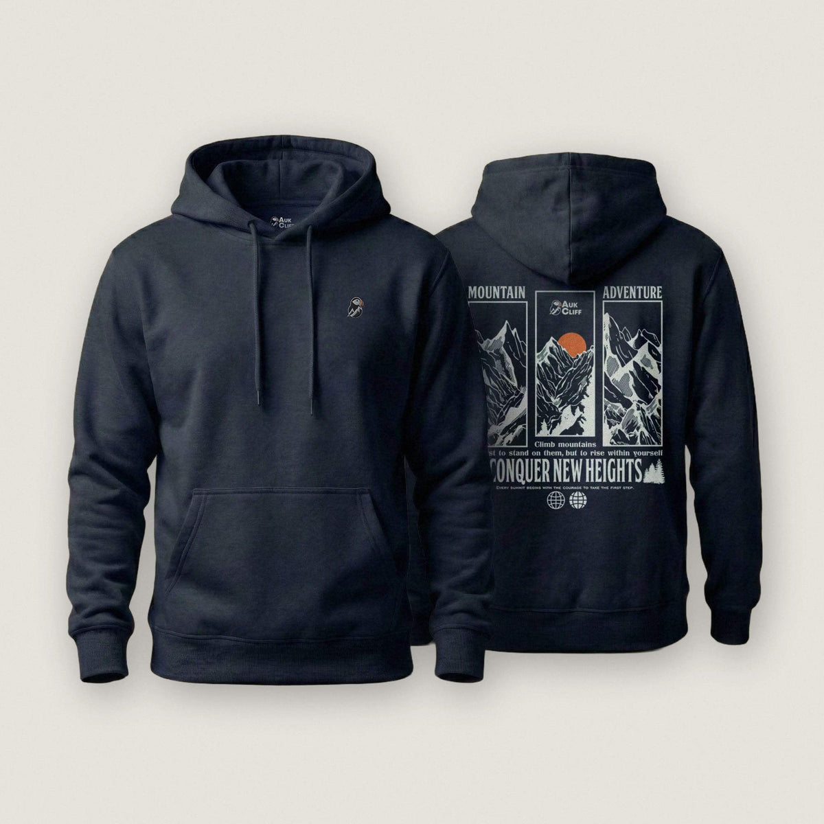 AukCliff Cotton Heritage Hoodie Navy Blazer / S Mountain Adventure Hoodie