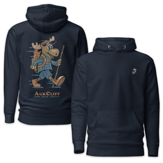 AukCliff Cotton Heritage Hoodie Navy Blazer / S Trailblazer Moose Back Print Hoodie