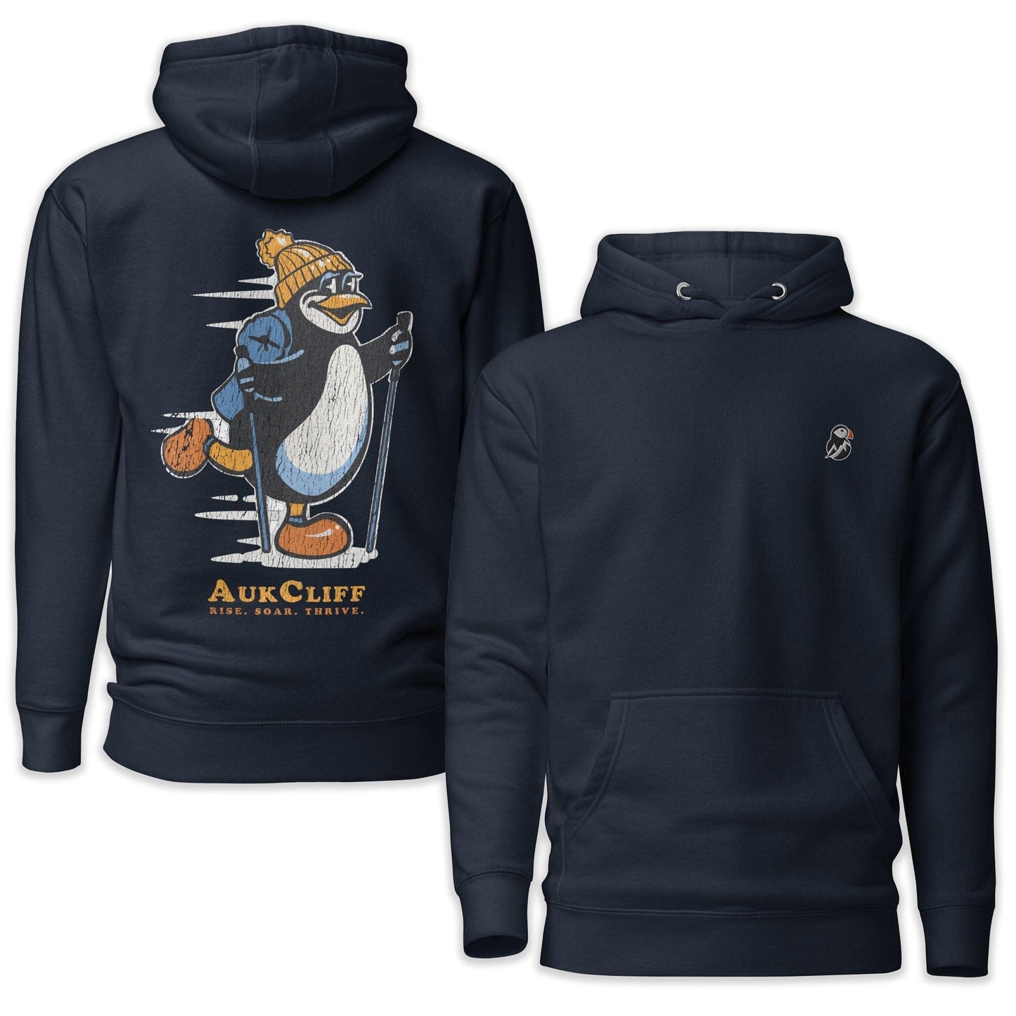 AukCliff Cotton Heritage Hoodie Navy Blazer / S Trailblazer Penguin Back Print Hoodie