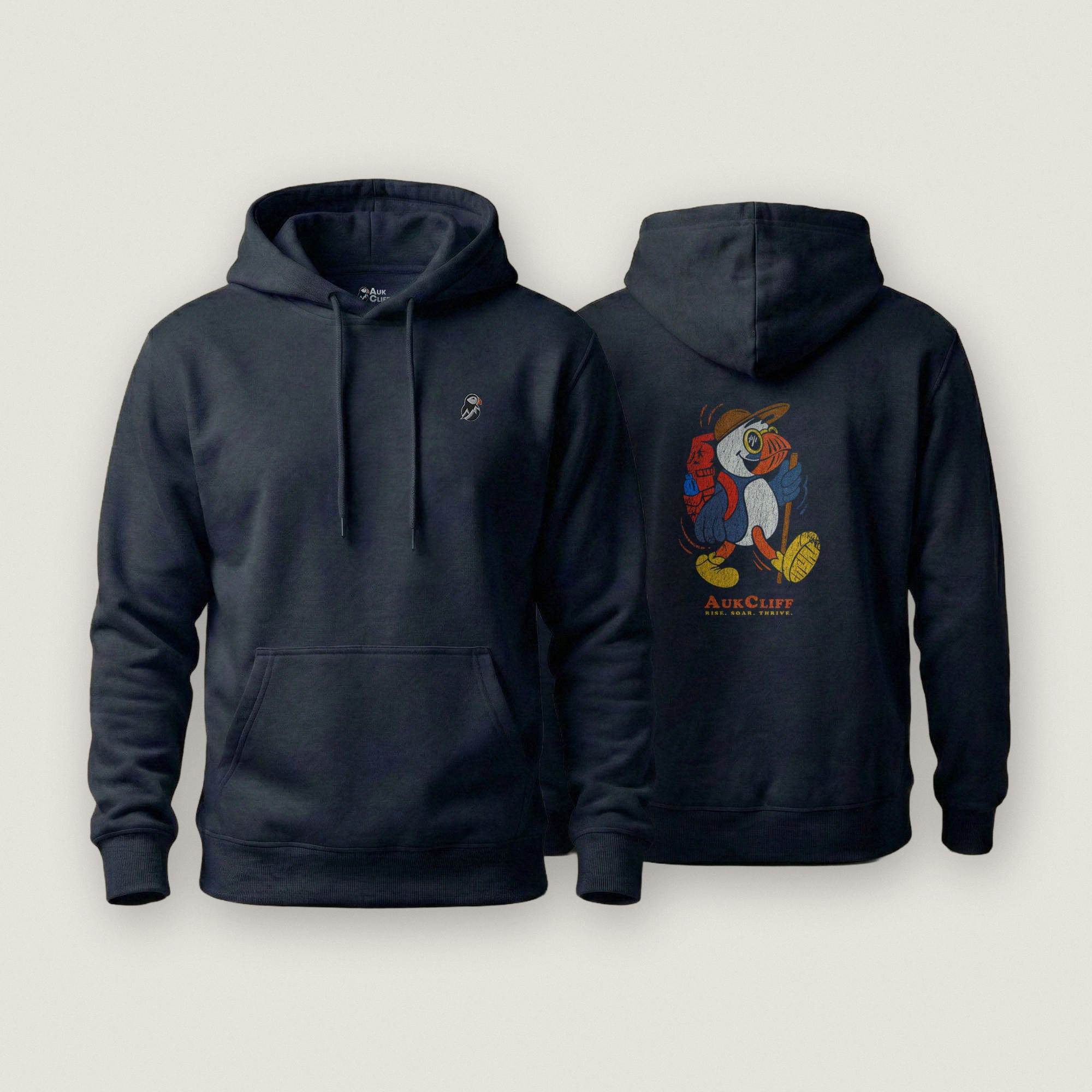 AukCliff Cotton Heritage Hoodie Navy Blazer / S Trailblazer Puffin Back Print Hoodie