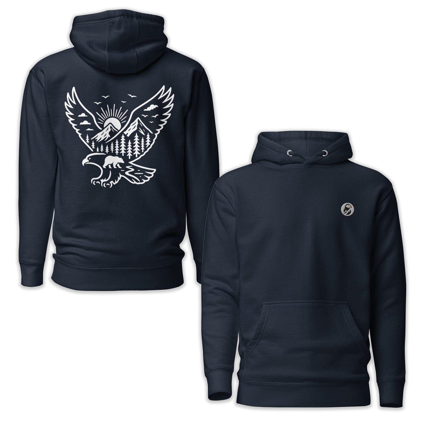 AukCliff Cotton Heritage Hoodie Navy Blazer / S Wild Eagle and Mountain Hoodie