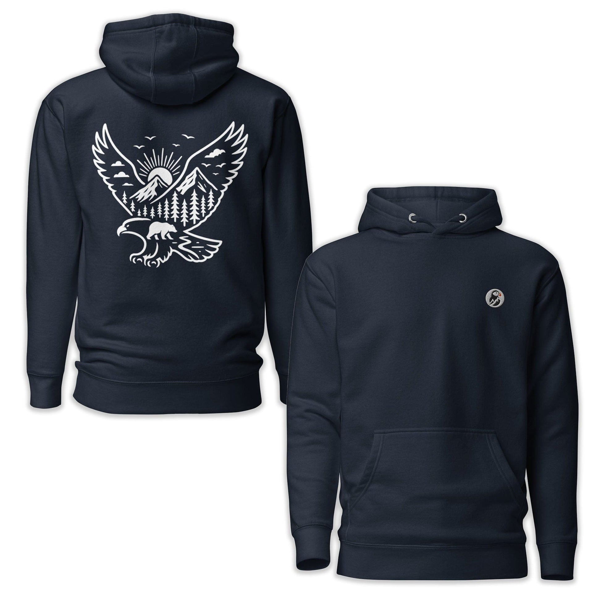 AukCliff Cotton Heritage Hoodie Navy Blazer / S Wild Eagle and Mountain Hoodie