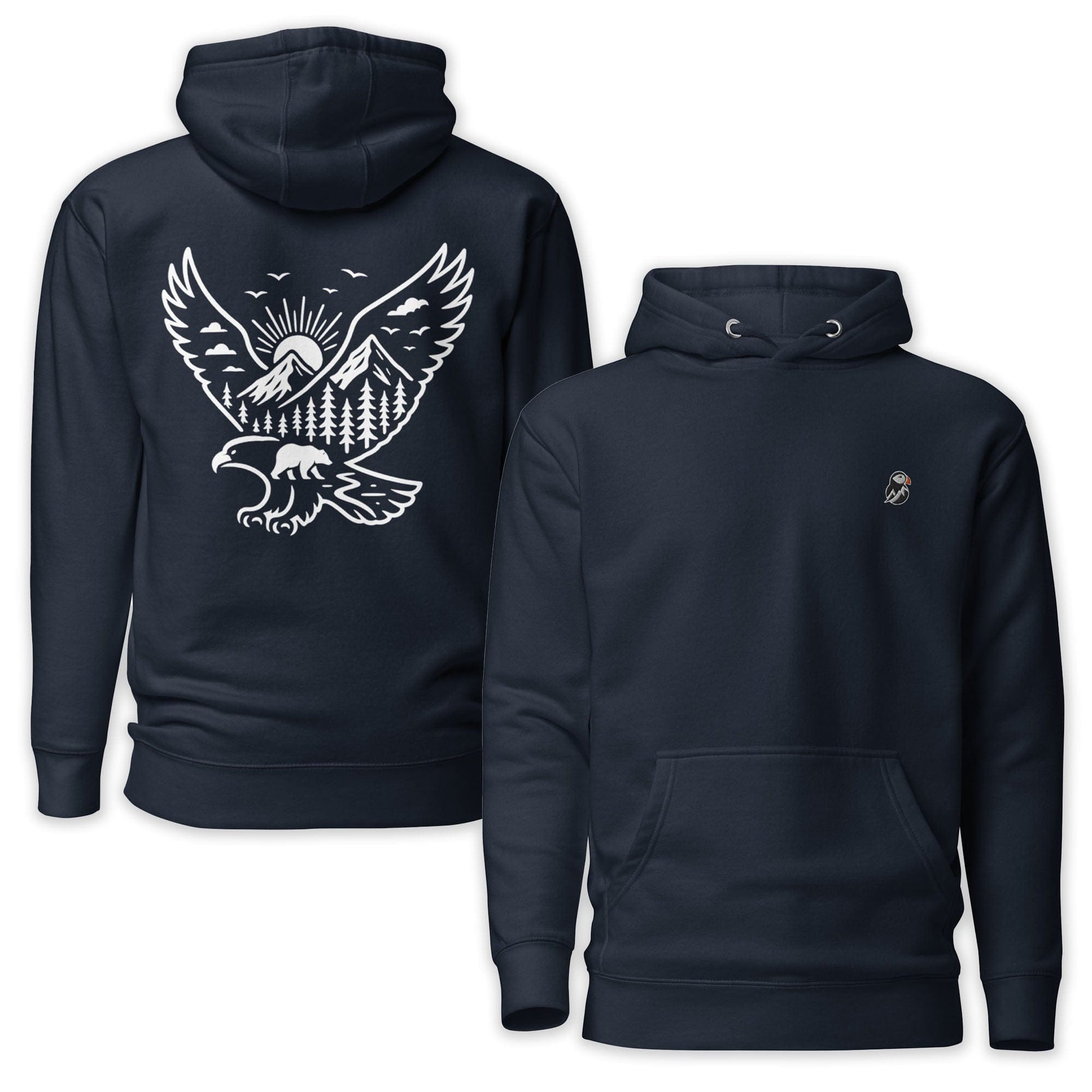 AukCliff Cotton Heritage Hoodie Navy Blazer / S Wild Eagle and Mountain Hoodie