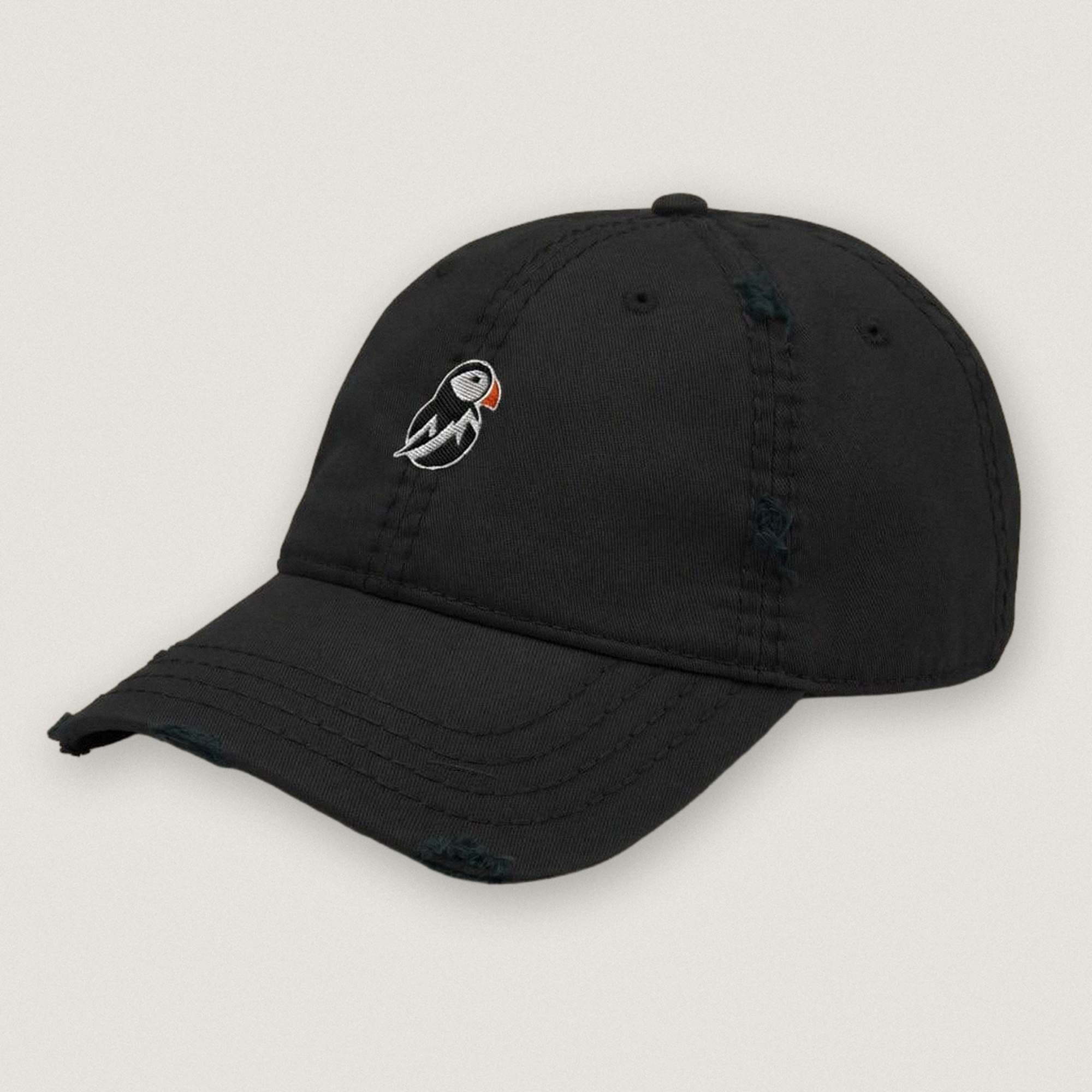 AukCliff Distressed Dad Hat Black Distressed Dad Hat