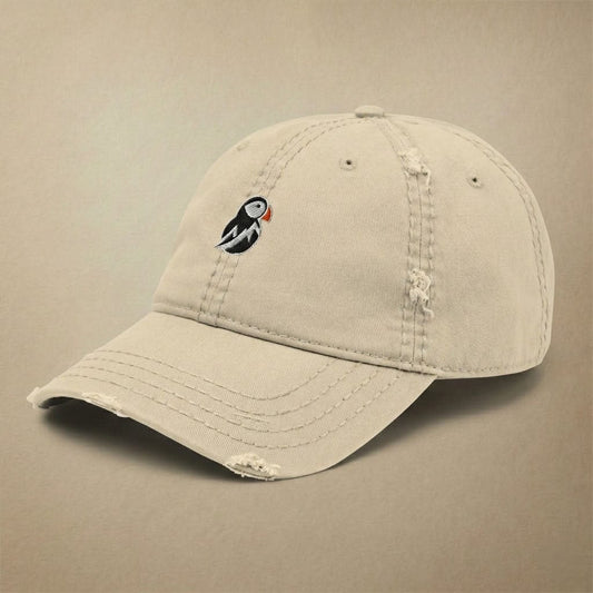 AukCliff Distressed Dad Hat Khaki Distressed Dad Hat