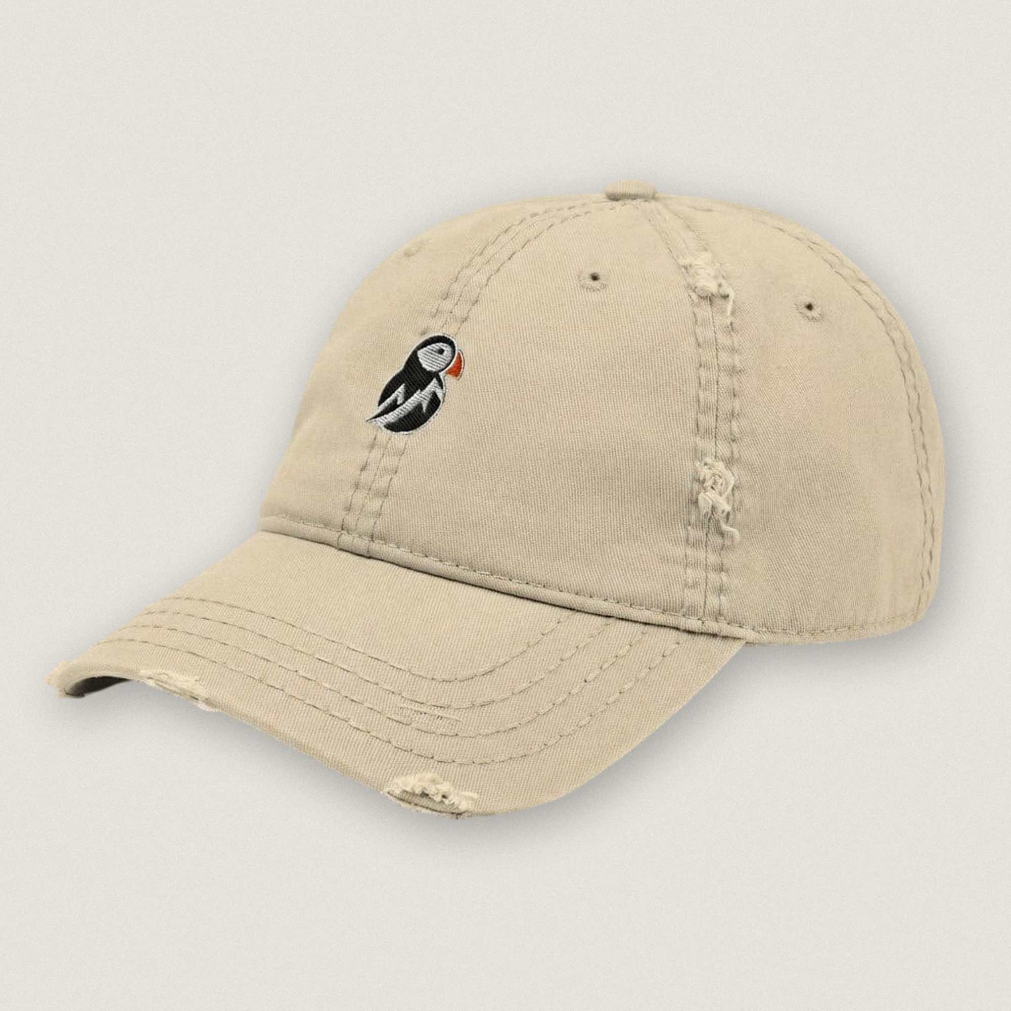 AukCliff Distressed Dad Hat Khaki Distressed Dad Hat