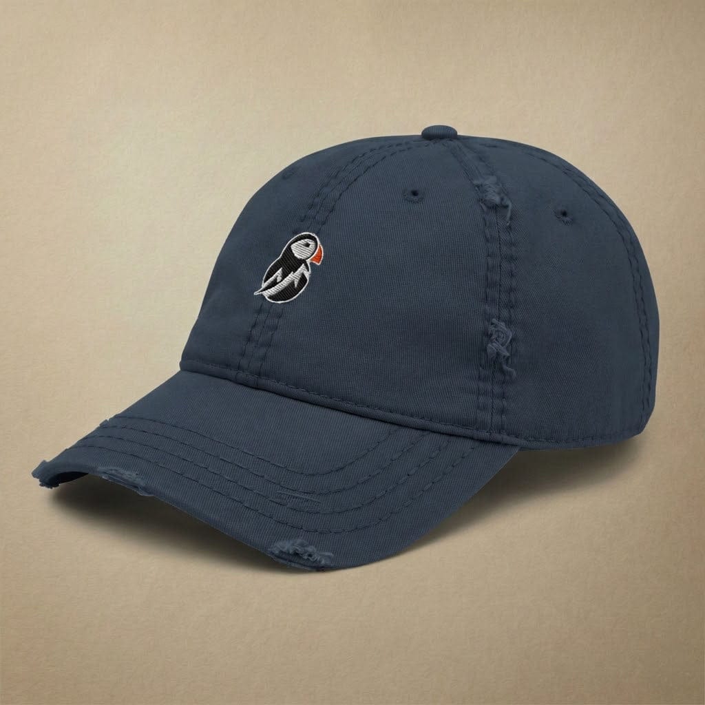 AukCliff Distressed Dad Hat Navy Distressed Dad Hat