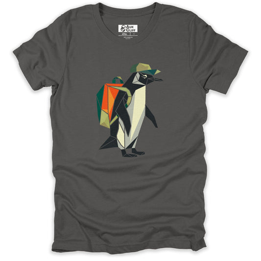AukCliff Hiking and Camping Graphic Tees Asphalt / S Geometric Penguin Explorer T-shirt