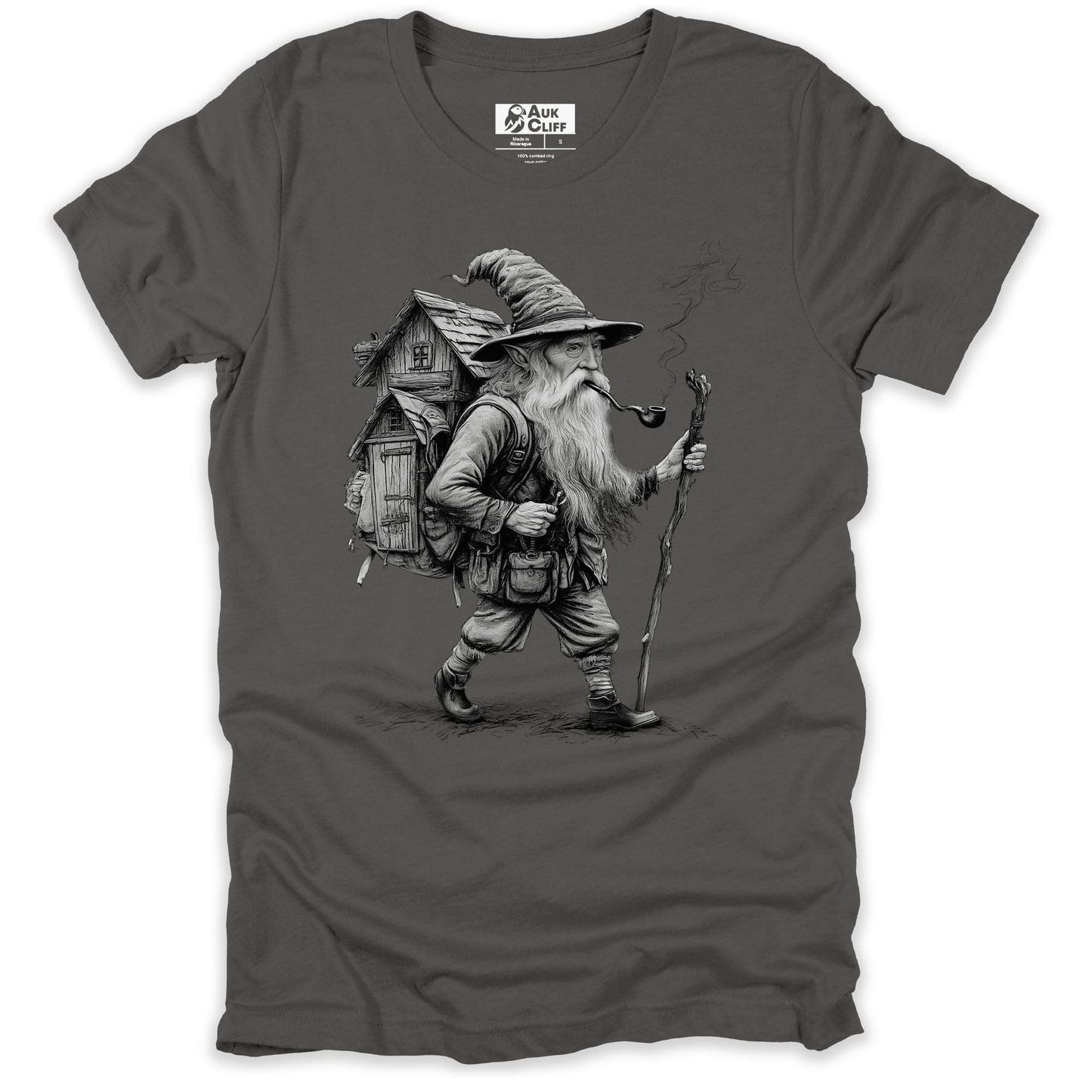 AukCliff Hiking and Camping Graphic Tees Asphalt / S Wanderer’s Abode’ T-shirt