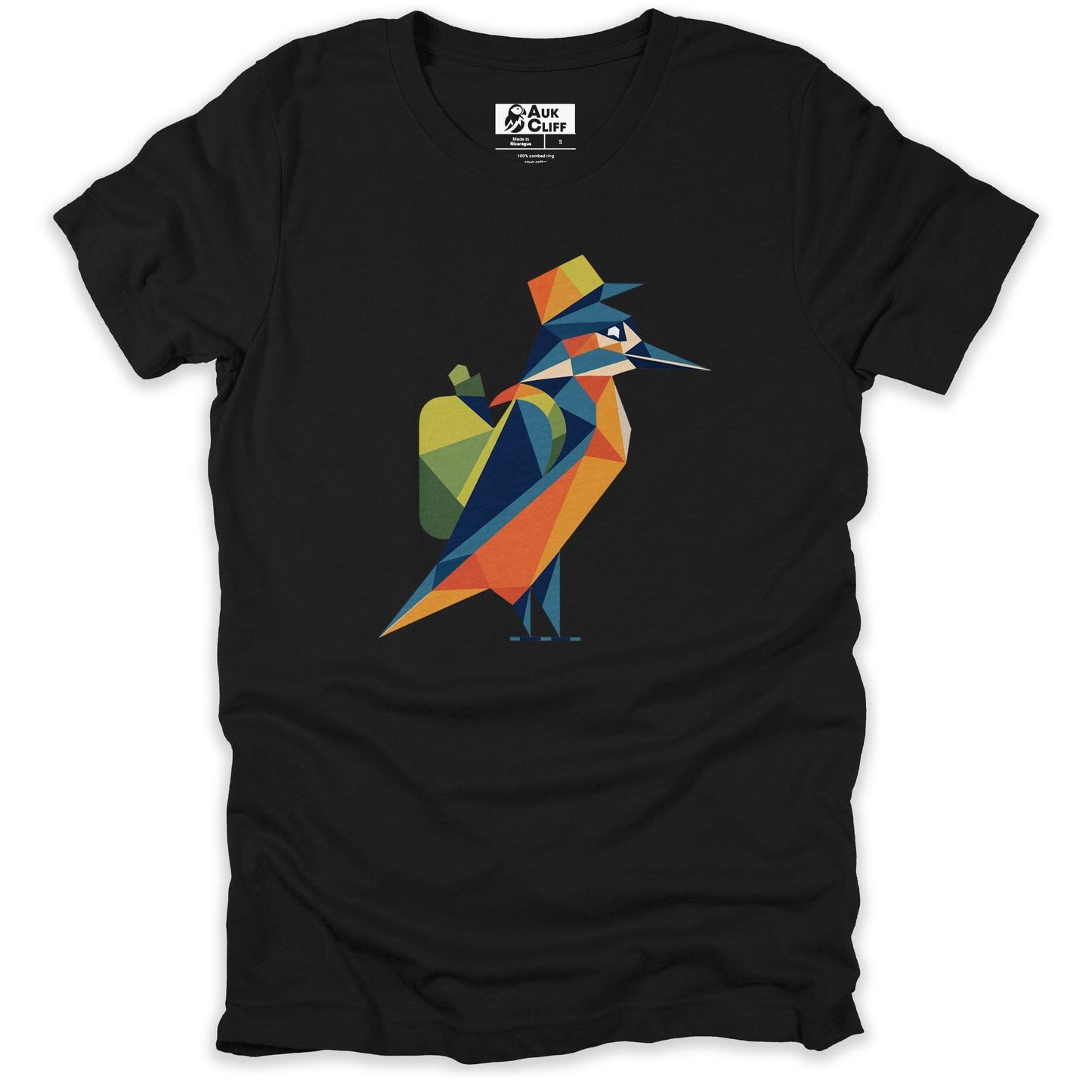 AukCliff Hiking and Camping Graphic Tees Black / S Geometric Kingfisher T-shirt