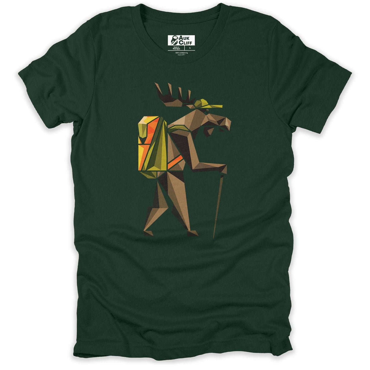 AukCliff Hiking and Camping Graphic Tees Forest / S Geometric Moose Trekker T-shirt