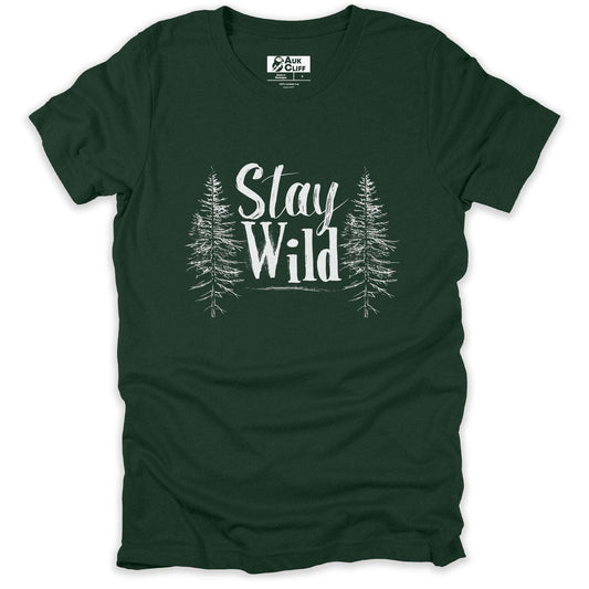 AukCliff Hiking and Camping Graphic Tees Forest / S Stay Wild T-shirt