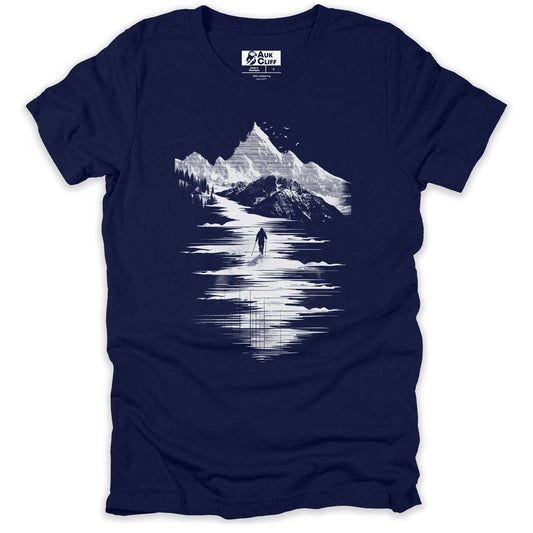 AukCliff Hiking and Camping Graphic Tees Navy / S Solitude Summit T-shirt
