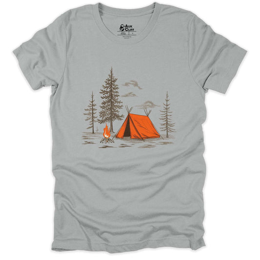 AukCliff Hiking and Camping Graphic Tees Silver / S Campfire Tales T-shirt
