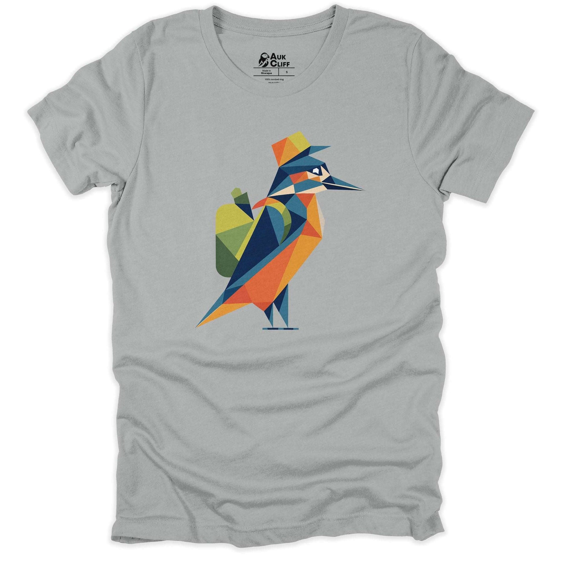 AukCliff Hiking and Camping Graphic Tees Silver / S Geometric Kingfisher T-shirt