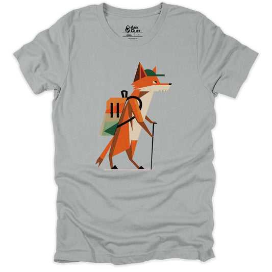 AukCliff Hiking and Camping Graphic Tees Silver / S Geometric Trekker Fox T-shirt