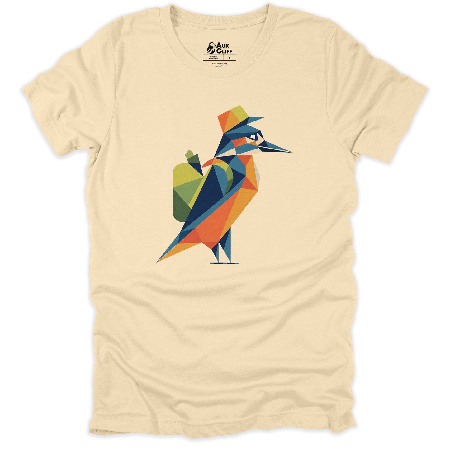 AukCliff Hiking and Camping Graphic Tees Soft Cream / S Geometric Kingfisher T-shirt