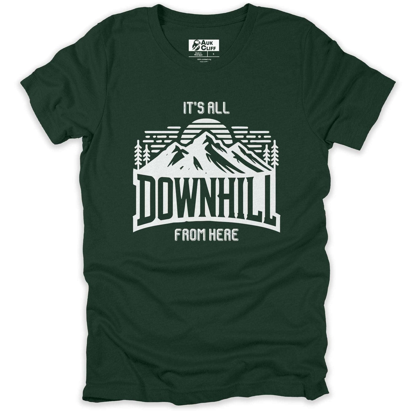 AukCliff Humour and Motivation Graphic Tees Forest / S Downhill Majesty T-shirt