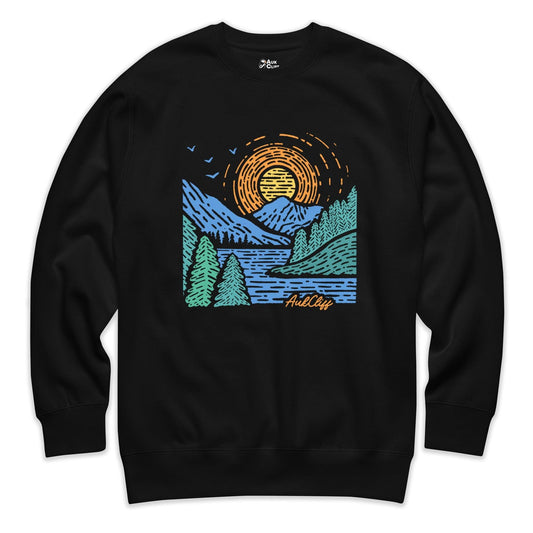 AukCliff Mountain and Wilderness Graphic Sweatshirt Black / S Sunrise Vista Sweatshirt