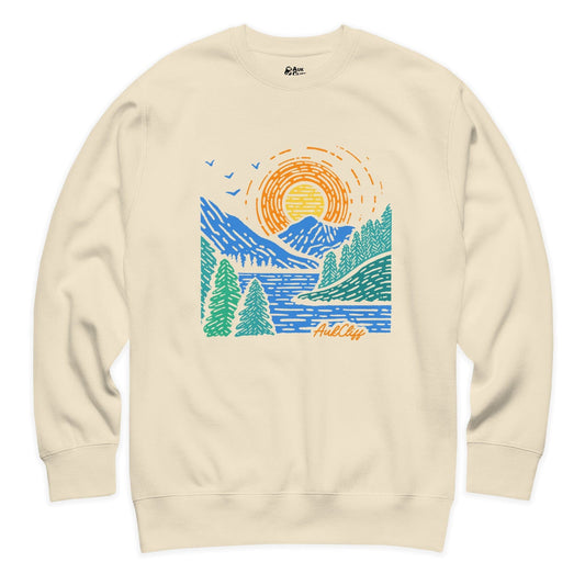 AukCliff Mountain and Wilderness Graphic Sweatshirt Bone / S Sunrise Vista Sweatshirt