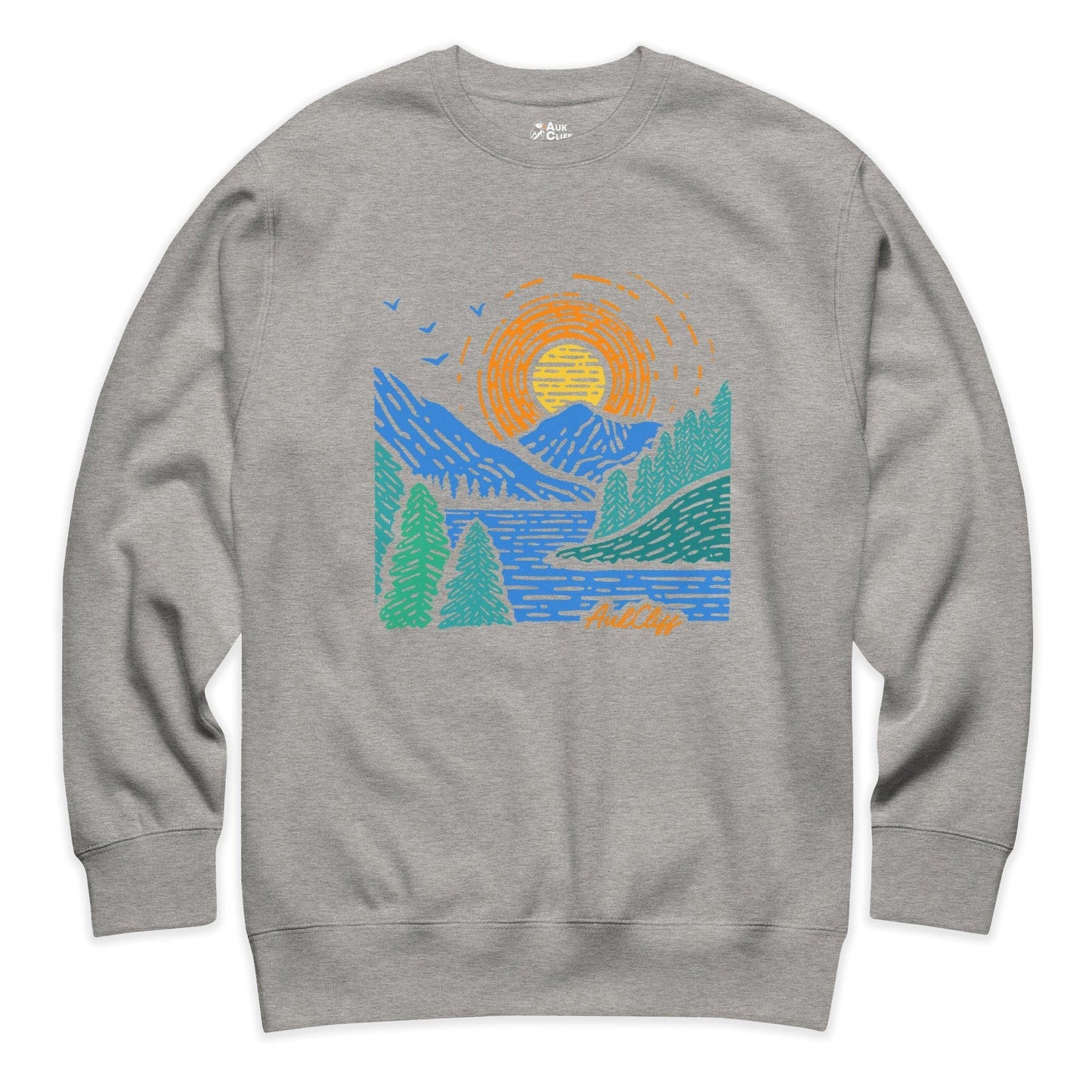 AukCliff Mountain and Wilderness Graphic Sweatshirt Carbon Grey / S Sunrise Vista Sweatshirt