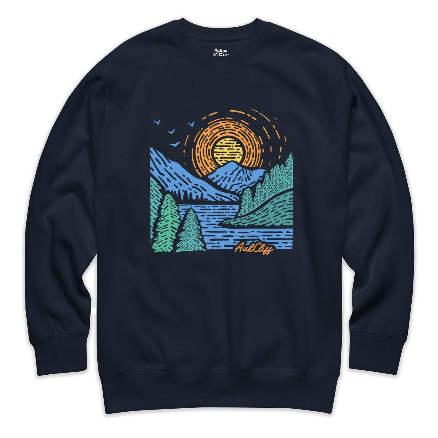 AukCliff Mountain and Wilderness Graphic Sweatshirt Navy Blazer / S Sunrise Vista Sweatshirt