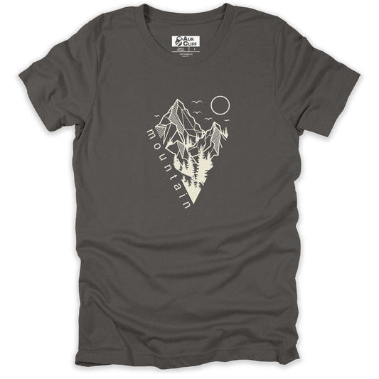 AukCliff Mountain and Wilderness Graphic Tees Asphalt / S Abstract Mountain T-shirt