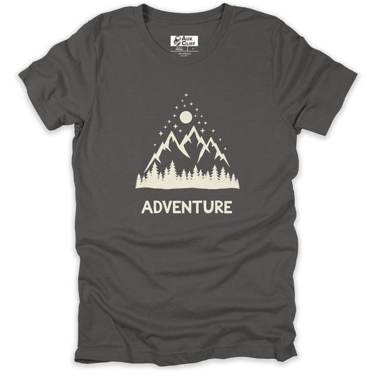 AukCliff Mountain and Wilderness Graphic Tees Asphalt / S Mountain Adventure T-shirt