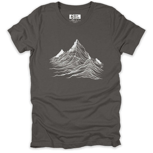 AukCliff Mountain and Wilderness Graphic Tees Asphalt / S Mountain Contours T-shirt