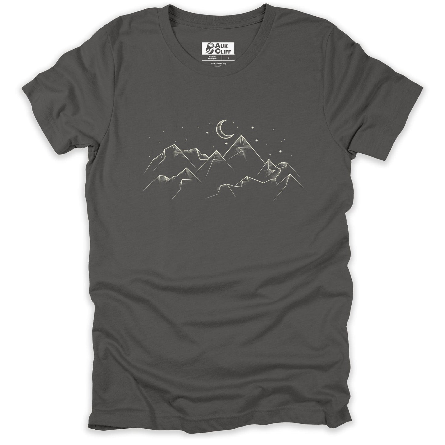 AukCliff Mountain and Wilderness Graphic Tees Asphalt / S Starlit Peaks T-shirt