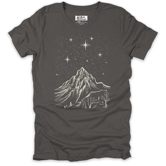 AukCliff Mountain and Wilderness Graphic Tees Asphalt / S Starlit Summit T-shirt