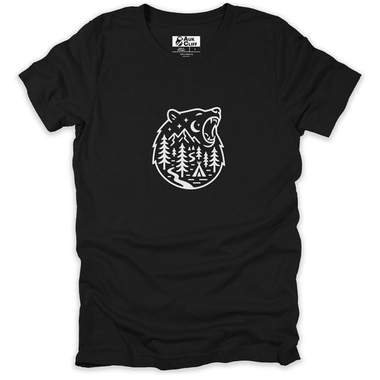 AukCliff Mountain and Wilderness Graphic Tees Black / S Wilderness Roar Outdoor Bear T-shirt