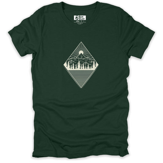 AukCliff Mountain and Wilderness Graphic Tees Forest / S Abstract Alpine Forest T-shirt