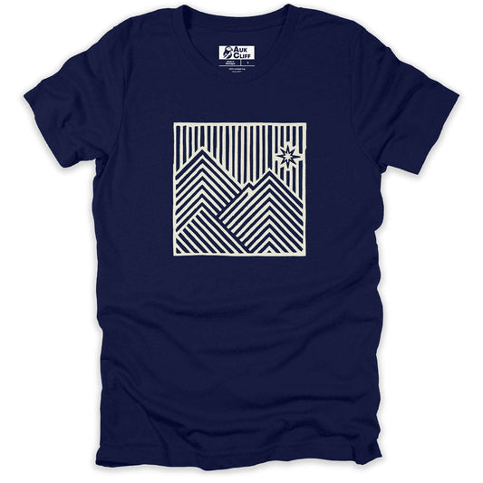 AukCliff Mountain and Wilderness Graphic Tees Navy / S Summit Lines T-shirt