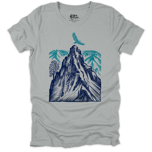 AukCliff Mountain and Wilderness Graphic Tees Silver / S Peak Perseverance T-shirt