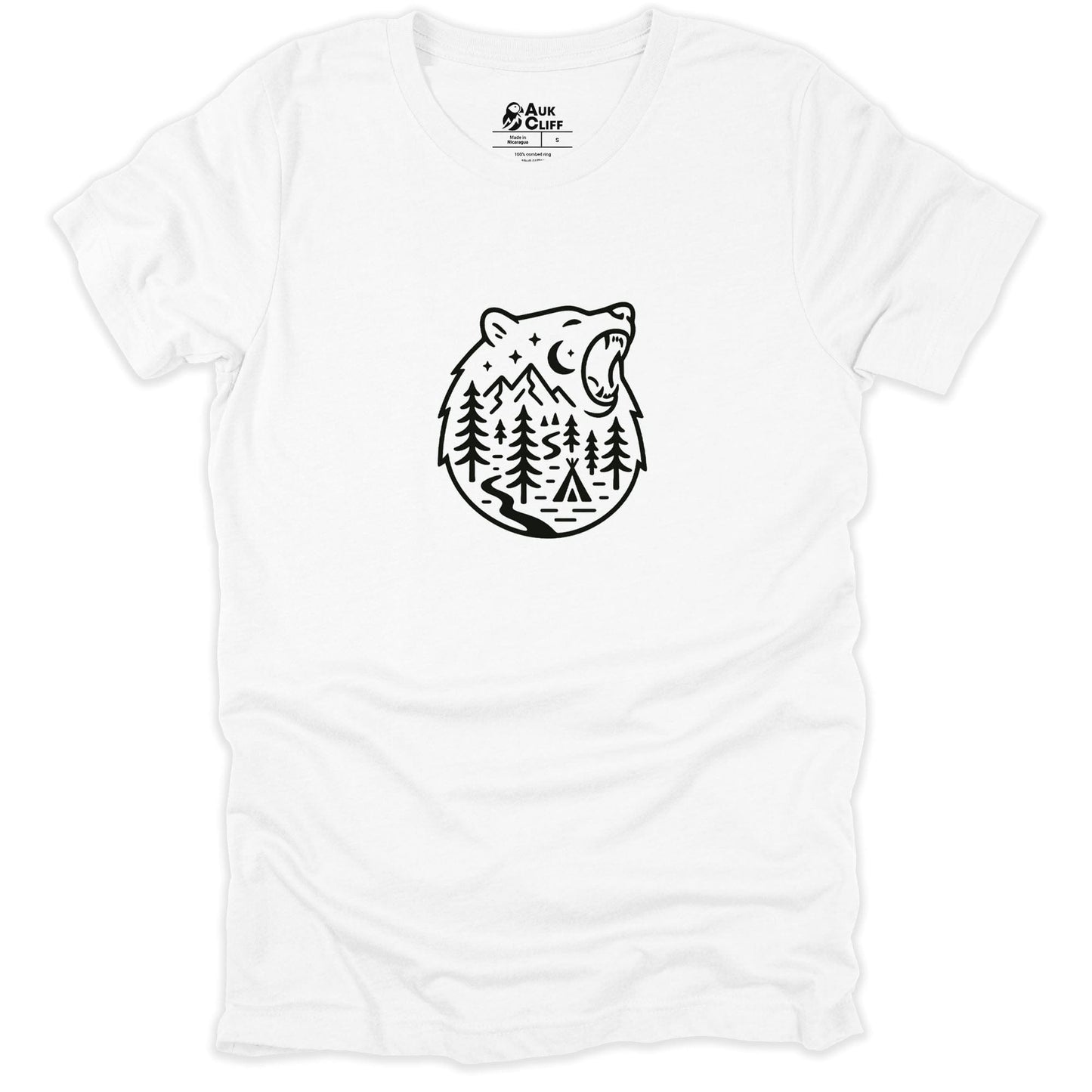 AukCliff Mountain and Wilderness Graphic Tees White / S Wilderness Roar Outdoor Bear T-shirt