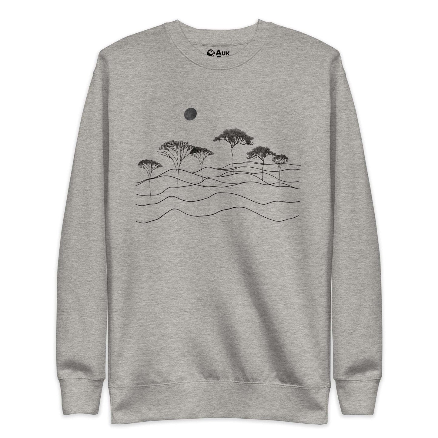 AukCliff Nature and Wildlife Graphic Sweatshirt Carbon Grey / S Serene Horizons Sweatshirt