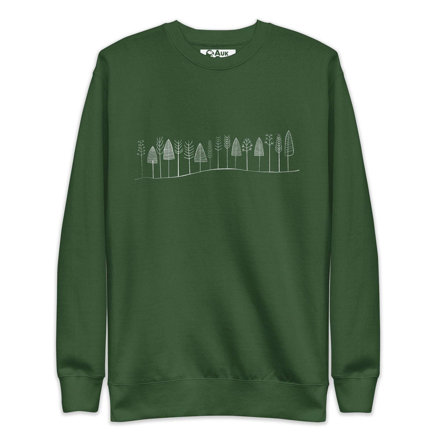 AukCliff Nature and Wildlife Graphic Sweatshirt Forest Green / S Forest Line Art Sweatshirt