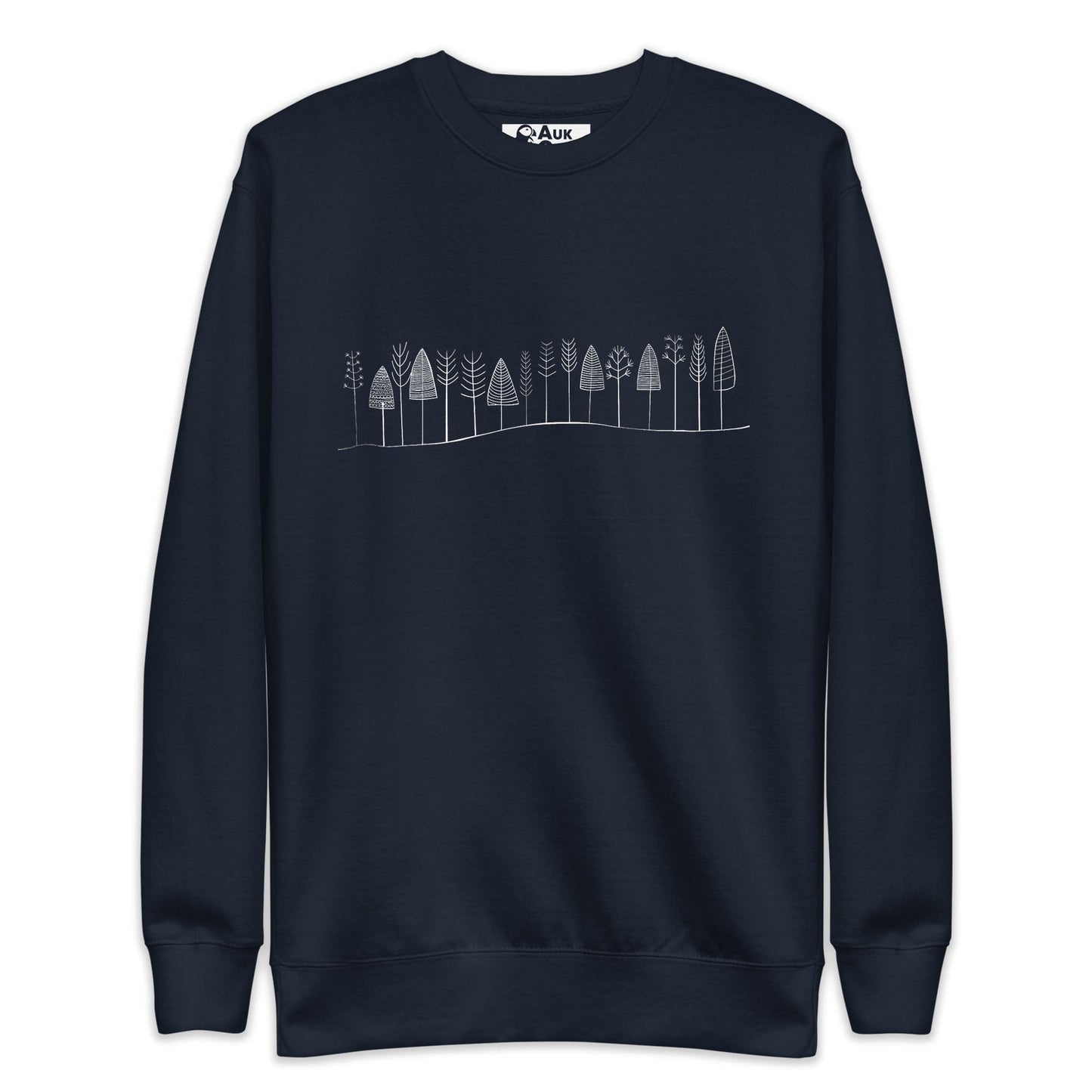 AukCliff Nature and Wildlife Graphic Sweatshirt Navy Blazer / S Forest Line Art Sweatshirt
