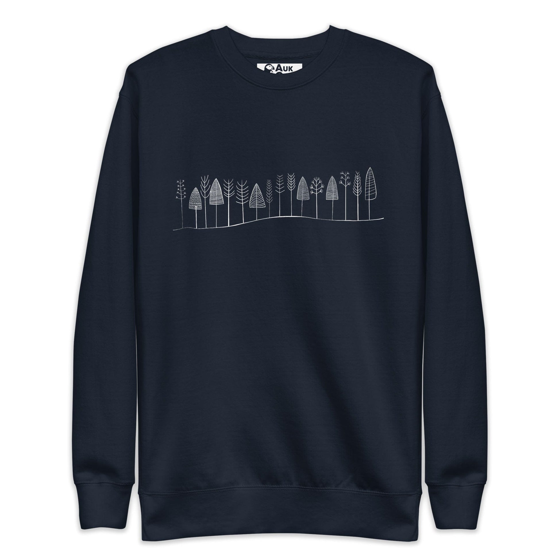 AukCliff Nature and Wildlife Graphic Sweatshirt Navy Blazer / S Forest Line Art Sweatshirt
