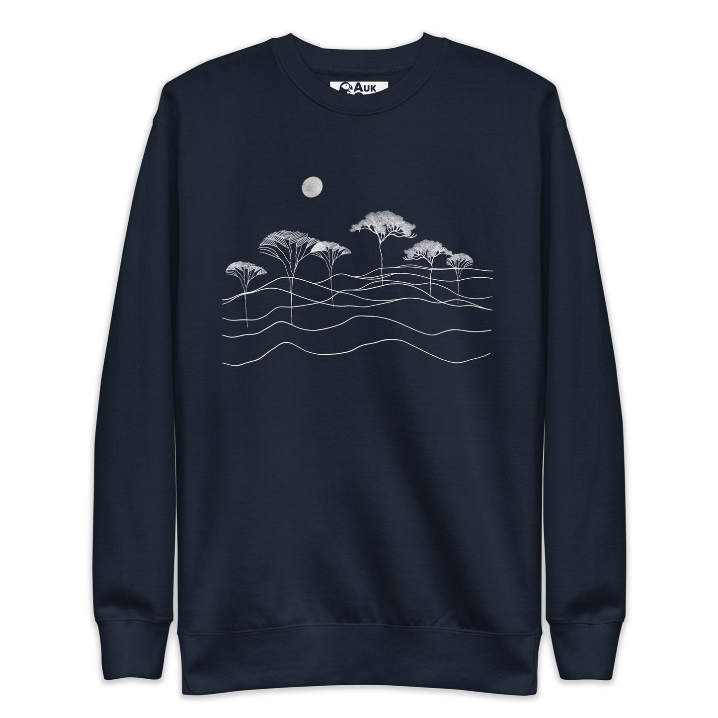 AukCliff Nature and Wildlife Graphic Sweatshirt Navy Blazer / S Serene Horizons Sweatshirt
