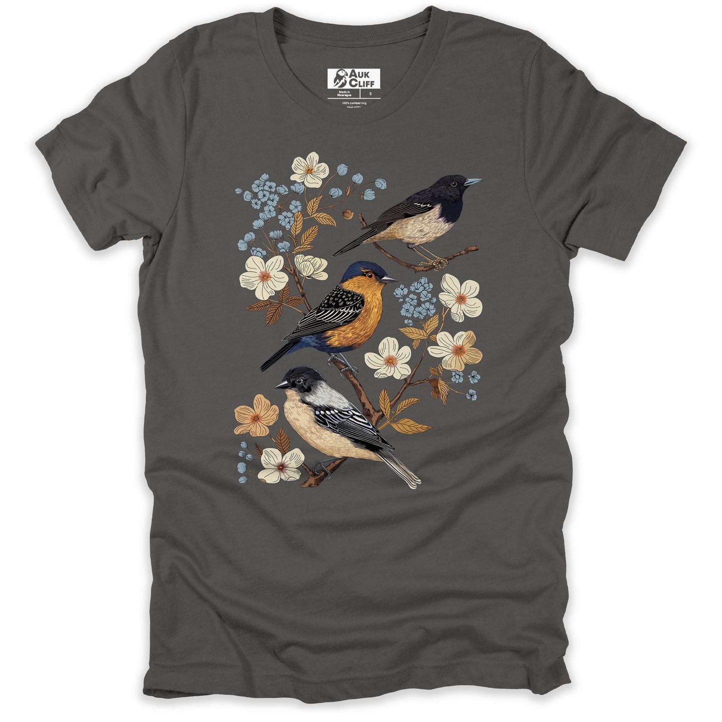 AukCliff Nature and Wildlife Graphic Tees Asphalt / S Avian Elegance T-shirt