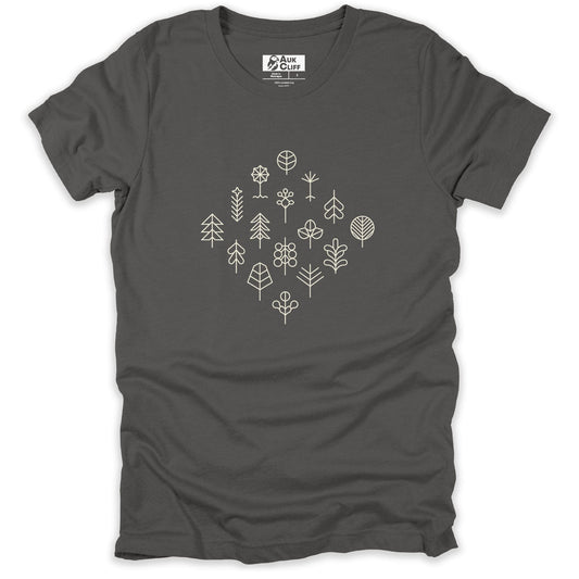 AukCliff Nature and Wildlife Graphic Tees Asphalt / S Forest Minimalist T-shirt
