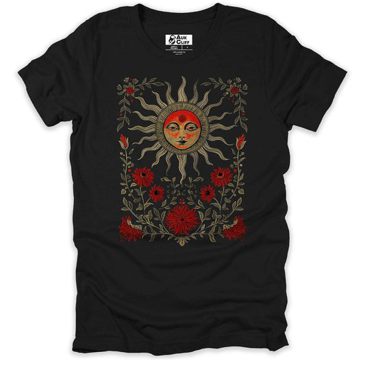 AukCliff Nature and Wildlife Graphic Tees Black / S Solar Flora T-shirt