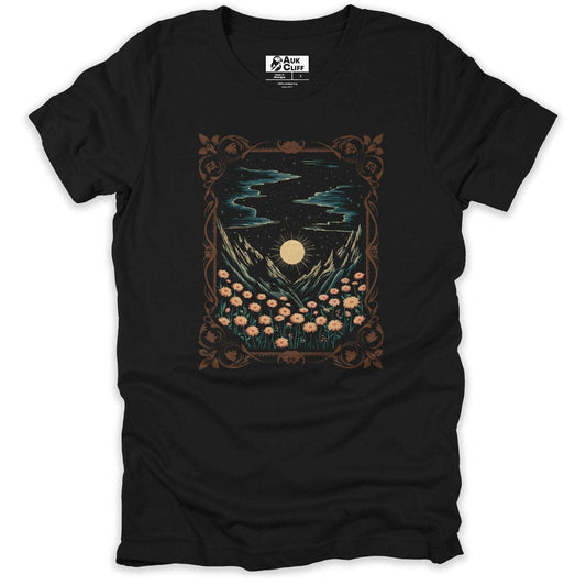 AukCliff Nature and Wildlife Graphic Tees Black / S Solar Flower Tapestry T-shirt