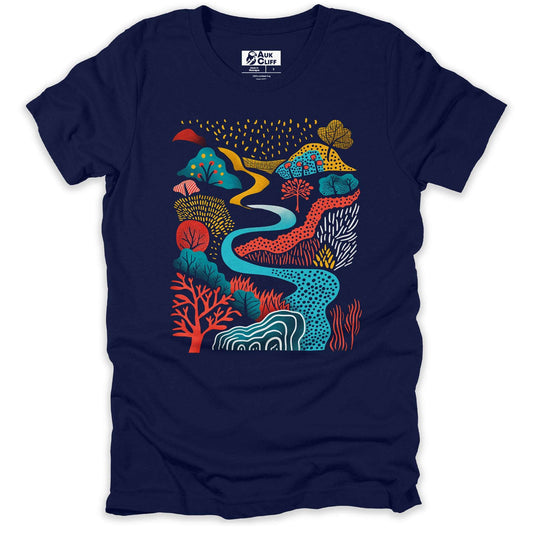 AukCliff Nature and Wildlife Graphic Tees Navy / S River of Dreams Graphic T-shirt